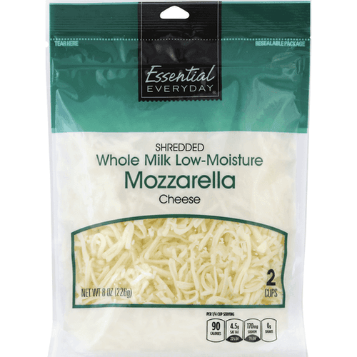 Essential Everyday Cheese, Mozzarella, Whole Milk, Classic Cut