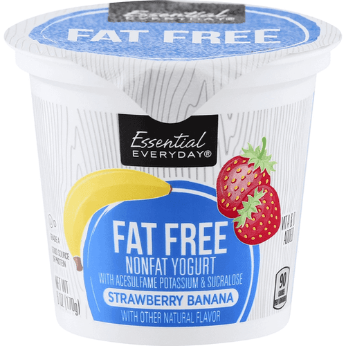 Essential Everyday Yogurt, Fat Free, Nonfat, Strawberry Banana