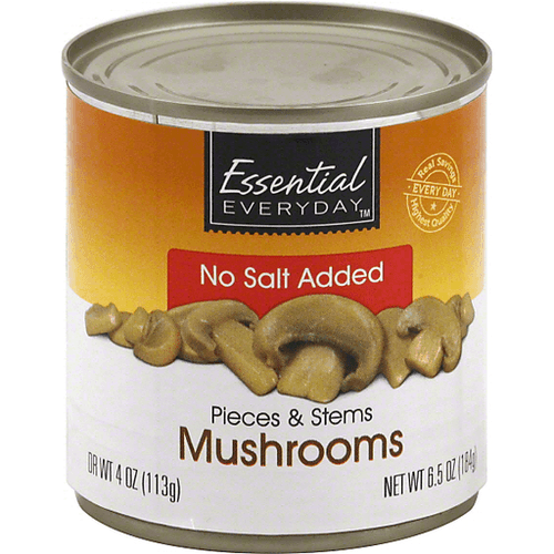 Essential Everyday Mushrooms, Pieces & Stems, No Salt Added