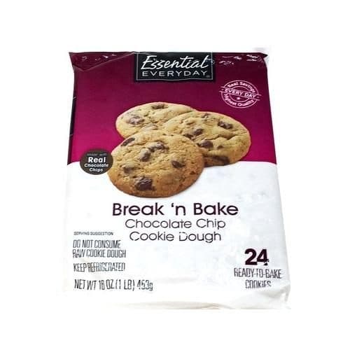 Essential Everyday Cookies Dough, Break 'N Bake, Chocolate Chip