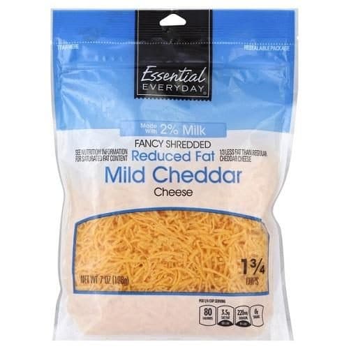 Essential Everyday Fancy Cut Reduced Fat Mild Cheddar Cheese