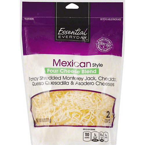 Essential Everyday Four Cheese Blend, Mexican Style, Fancy Cut
