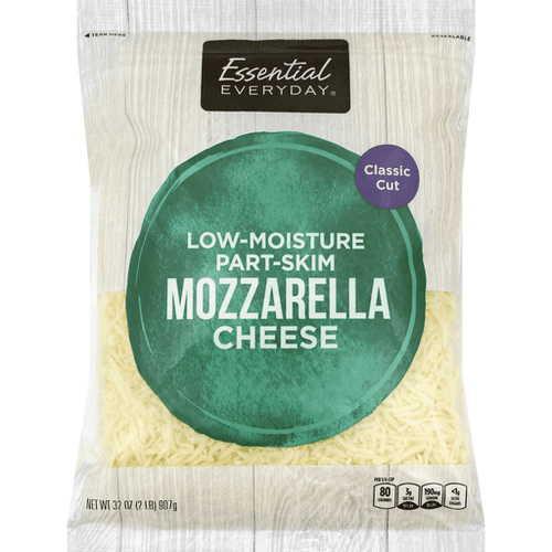 Essential Everyday Cheese, Part Skim, Mozzarella, Low Moisture, Classic Cut