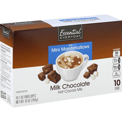 Essential Everyday Hot Cocoa Mix, Milk Chocolate, With Mini Marshmallows
