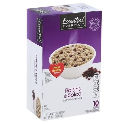 Essential Everyday Oatmeal, Instant, Raisins & Spice