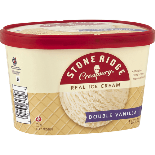 Stoneridge Creamery Ice Cream, Real, Double Vanilla