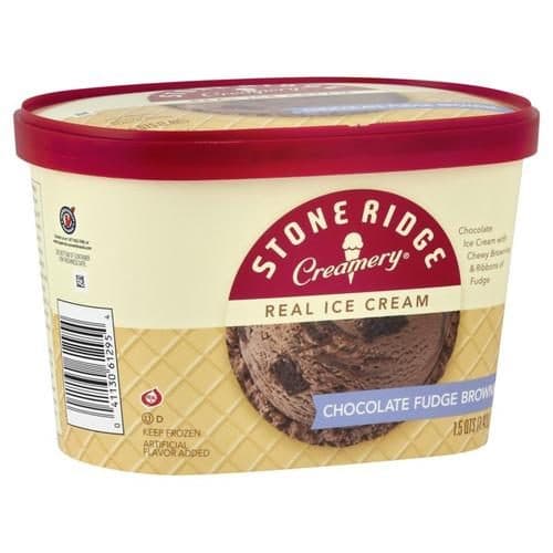 Stoneridge Creamery Ice Cream, Real, Chocolate Fudge Brownie