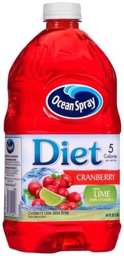 Ocean Spray Diet Juice Cranberry With A Hint Of Lime