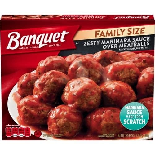 Banquet Zesty Marinara Sauce Over Meatballs, Family Size