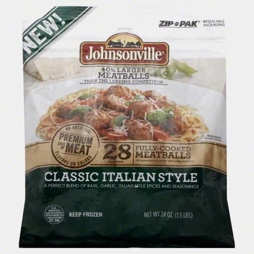 Johnsonville Meatballs Classic Italian Style Cooked 28 Meatballs