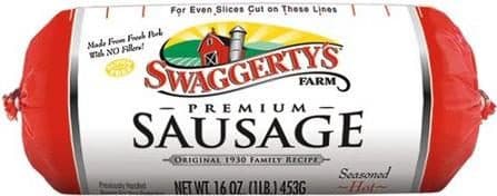 Swaggertys Farm All Natural Sausage Roll Hot