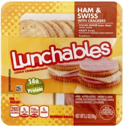 Lunchables Ham & Swiss Cheese Snack Kit With Crackers Tray