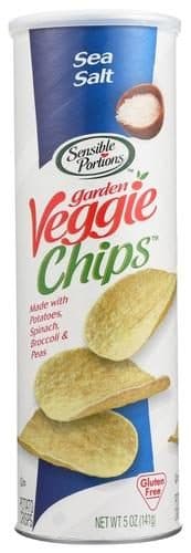 Sensible Portions Garden Veggie Chips Stacked Sea Salted