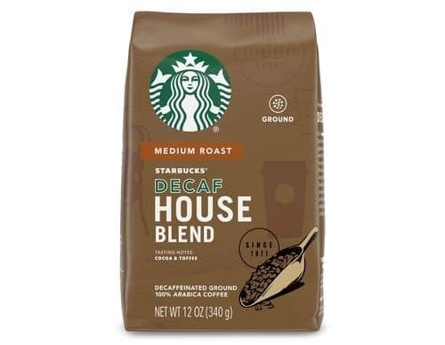 Starbucks Decaf House Blend 100% Arabica Medium Roast Ground Coffee Bag