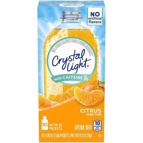 Crystal Light Citrus Naturally Flavored Powdered Drink Mix With Caffeine