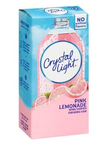 Crystal Light Pink Lemonade Naturally Flavored Powdered Drink Mix On The Go