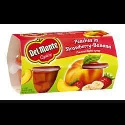 Del Monte Diced Peaches With Strawberry-Banana Flavor In 100% Juice