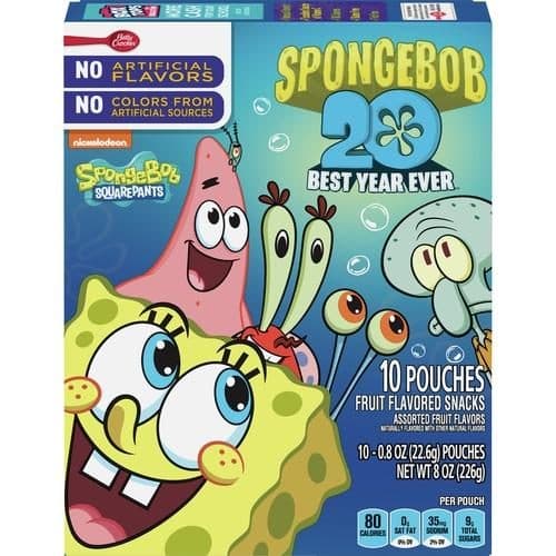 Betty Crocker Fruit Flavored Snacks Assorted Fruit Flavors Spongebob Squarepants