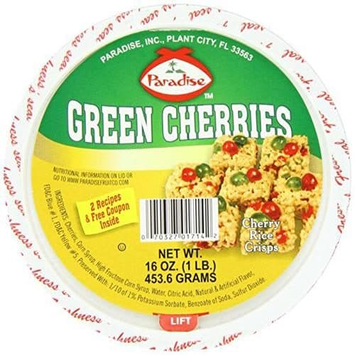 Paradise Candied Fruit Cherries Whole Green