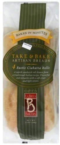 La Brea Bakery Take & Bake Bread Rolls Ciabatta