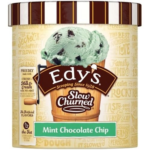 Edy'S And Dreyer'S Slow Churned Mint Chocolate Chip Light Ice Cream