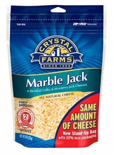 Crystal Farms Fancy Shredded Marble Jack Cheese