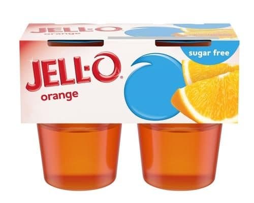 Jell-O Orange Sugar Free Ready To Eat Jello Cups Gelatin Snack