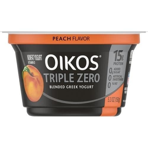 Dannon Oikos Triple Zero Peach Blended Greek Yogurt