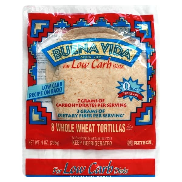 Buena Vida Whole Wheat Tortillas For Low Carb Diets