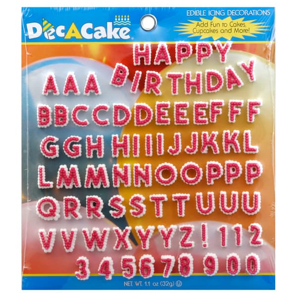 Decacake Edible Icing Decorations, Letters And Numbers Assortment