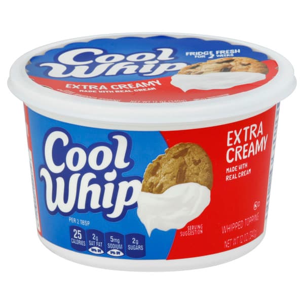 Cool Whip Extra Creamy Whipped Topping. Tub
