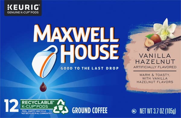 Maxwell House Coffee Arabica Single Serve Cups Vanilla Hazelnut