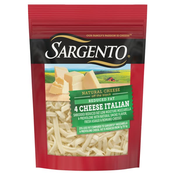 Sargento Shredded Reduced Fat 4 Cheese Italian Natural Cheese