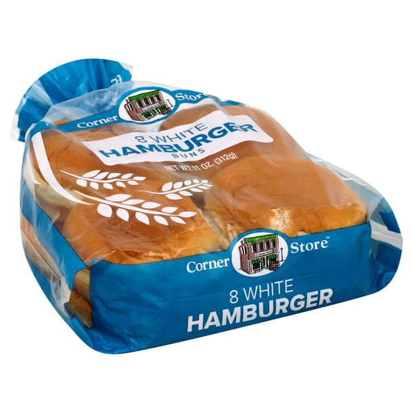 Corner Store White Hamburger Buns