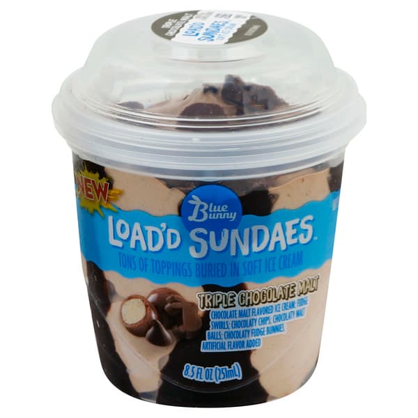 Blue Bunny Load'D Sundaes Triple Chocolate Malt