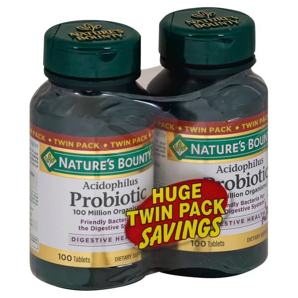 Natures Bounty Probiotic Acidophilus Tablets Twin