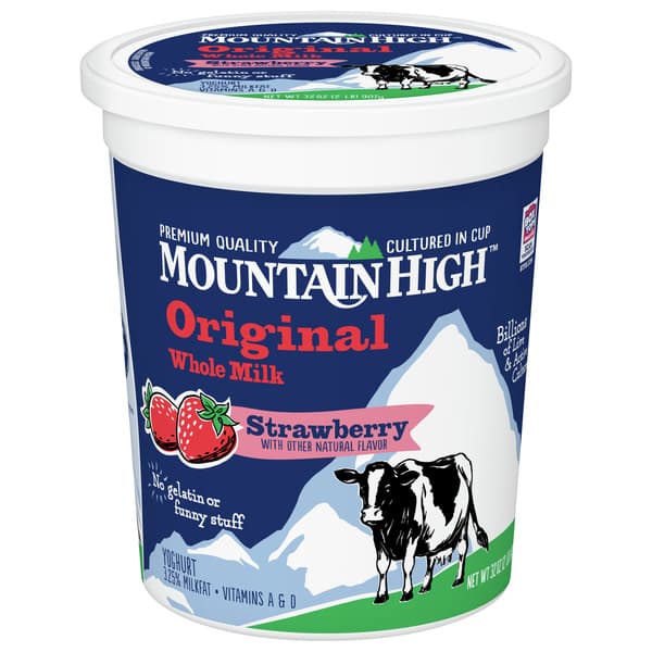 Mountain High Original Whole Milk Strawberry Yoghurt