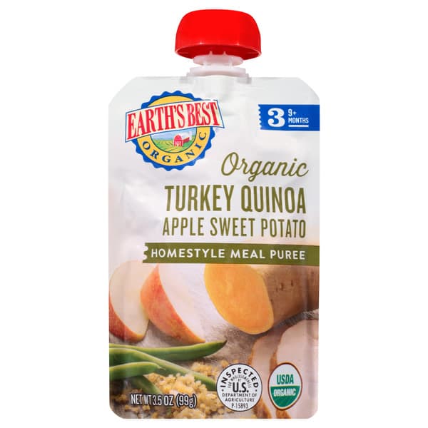 Earth'S Best Organic Stage 3 Turkey Quinoa Apple Sweet Potato Organic Homestyle Meal Puree