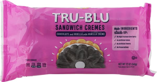Tru Blu Chocolate And Vanilla Sandwich Cremes