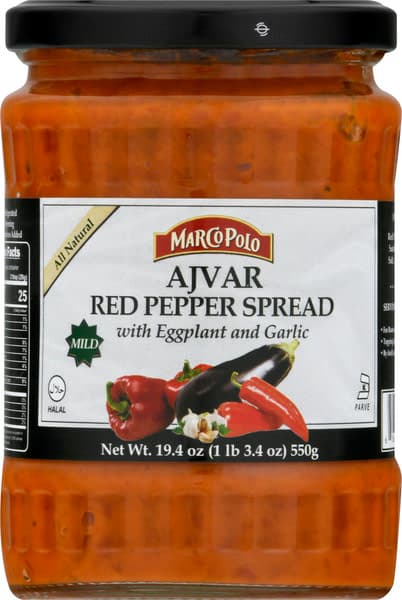 Marco Polo Mild With Eggplant And Garlic Red Pepper Spread