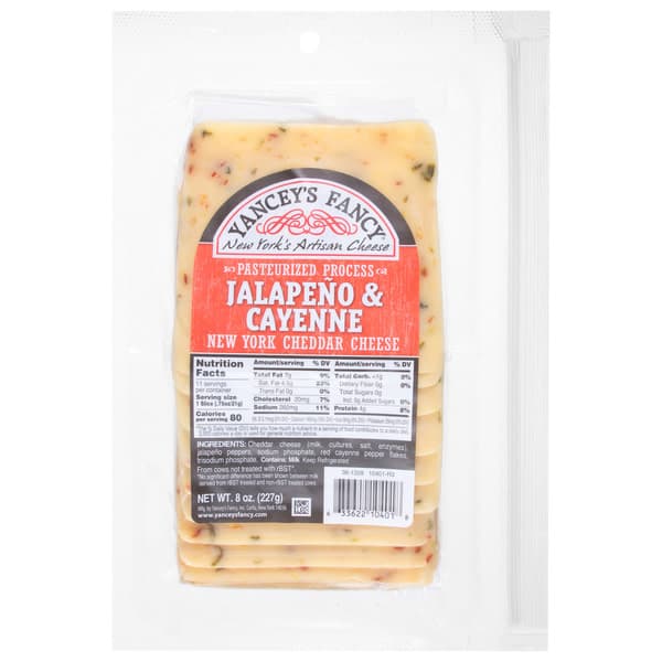 Yancey'S Fancy Jalapeno & Cayenne Sliced New York Cheddar Cheese