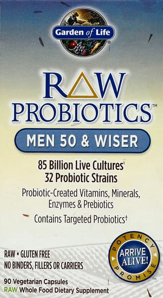 Garden Of Life Probiotics, Men 50 & Wiser, Vegetarian Capsules
