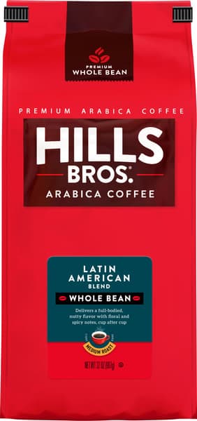 Hills Bros Coffee 100% Arabica Whole Bean Medium Roast