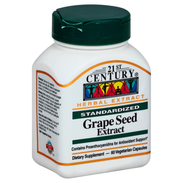 21St Century Grape Seed Extract Standardized Vegetarian Capsules