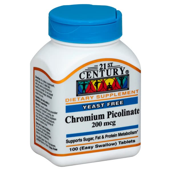 21St Century Chromium Picolinate 200 Mcg Easy Swallow
