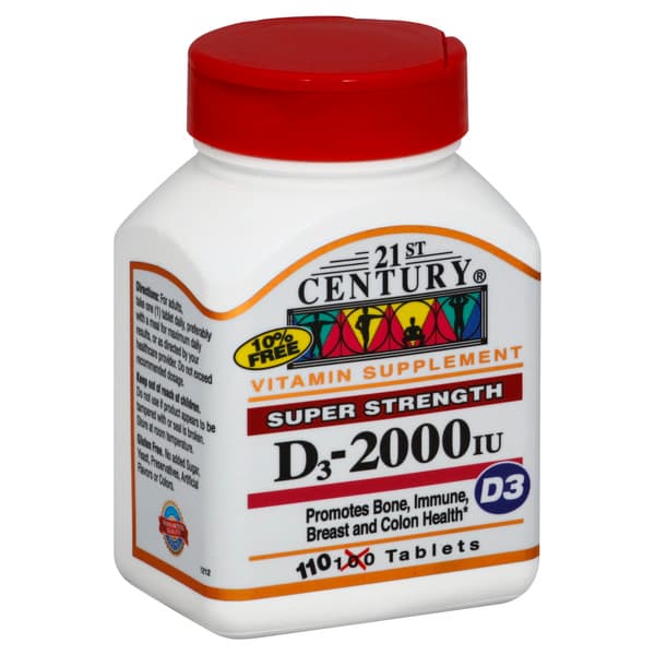 21St Century Vitamin D3 Super Strength 2000 Iu