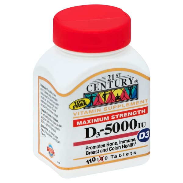 21St Century Vitamin D3 Maximum Strength 5000 Iu
