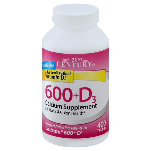 21St Century Calcium 600+D Value Size