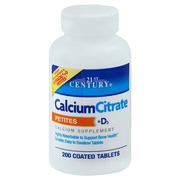 21St Century Calcium Citrate +D3 Petites Coated