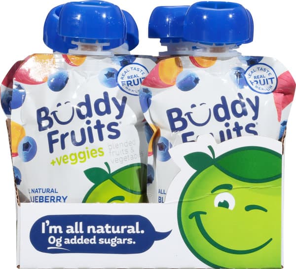 Buddy Fruits, Blended Fruits & Vegetables, +Veggies, Blueberry Sweet Potato & Apple
